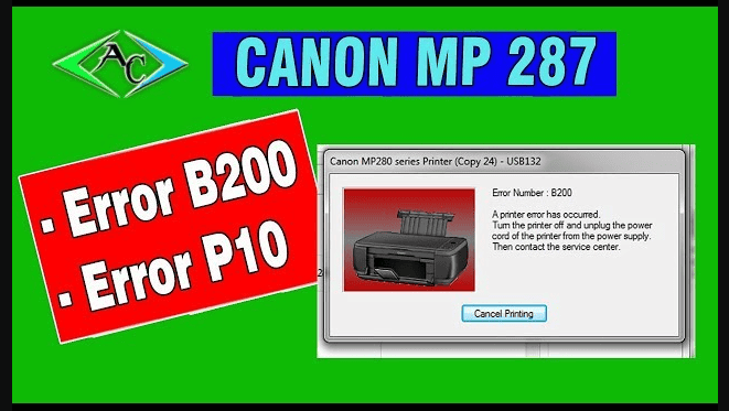 Error P10 Canon MP287